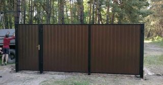Купить распашные ворота из профнастила Горно-Алтайск, цена от 2706 руб.